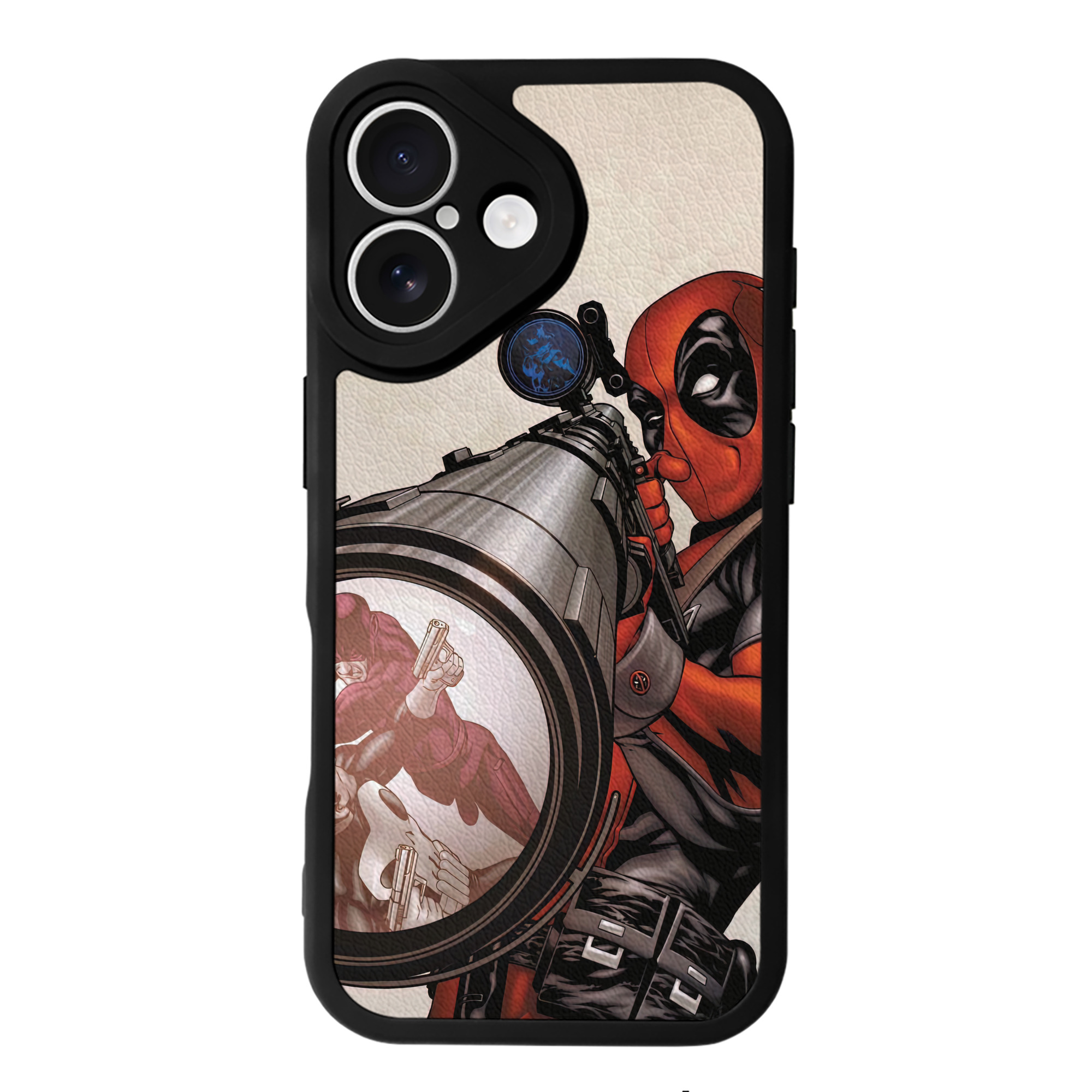 （画像用） Deadpool デッドプール 【iPhone 16シリーズ対応】シリコンスマホケース（レザー調） 材質：シリコン